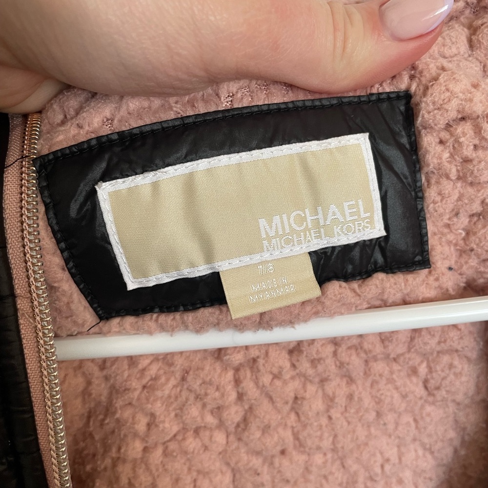 MICHAEL Michael Kors Black and Pink Kids Puffer Jacket - Picture 4 of 5